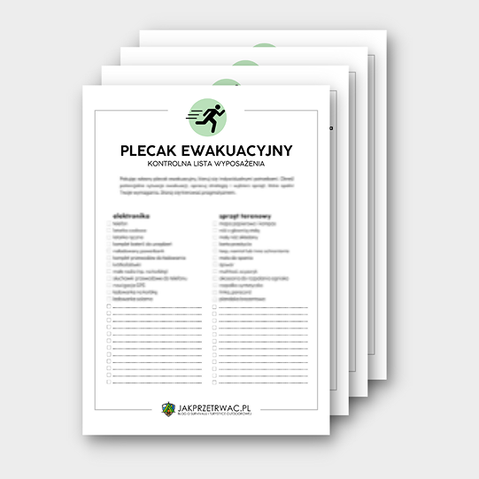 plecak ewakuacyjny checklista